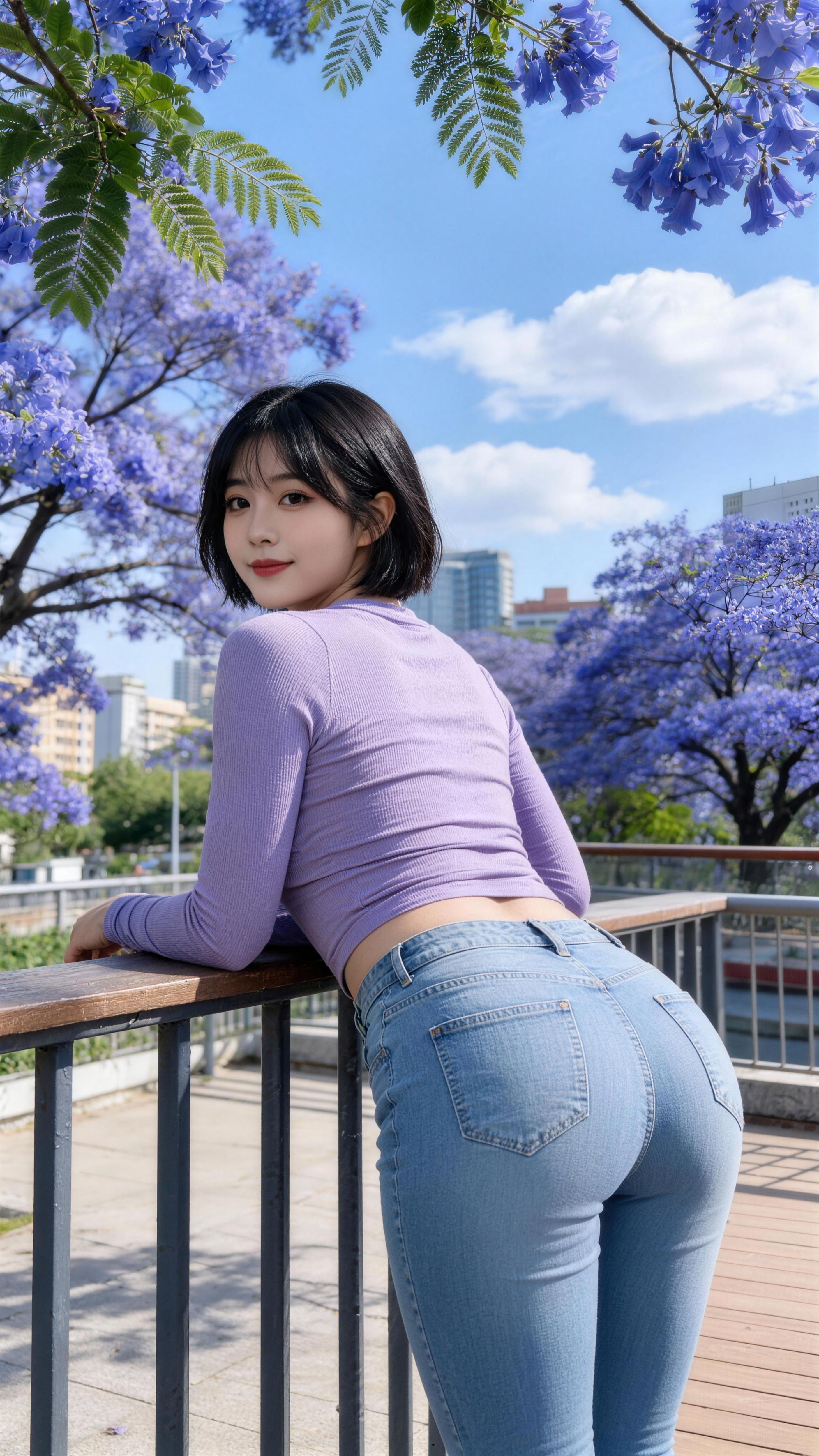 [高清套图]楼顶上的牛仔裤美女-31p